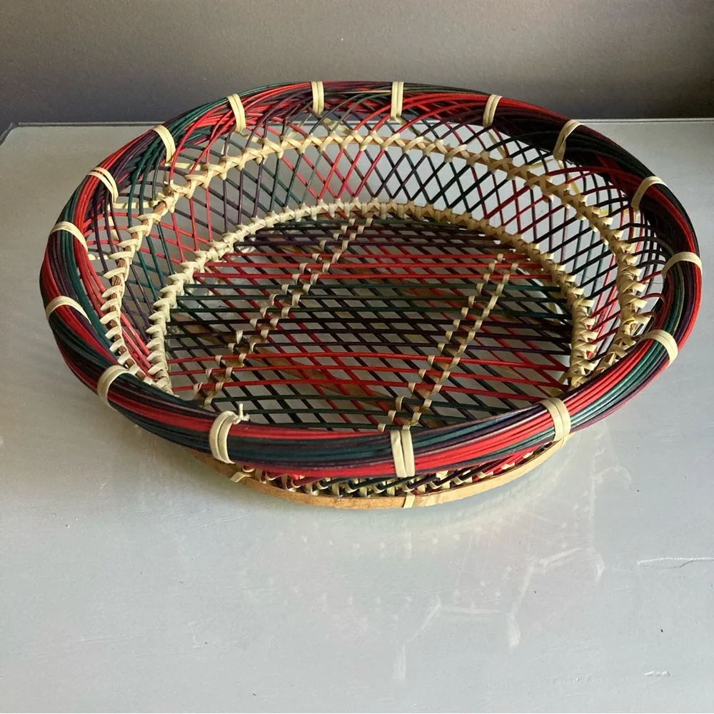 Colorful  Vintage Woven Basket